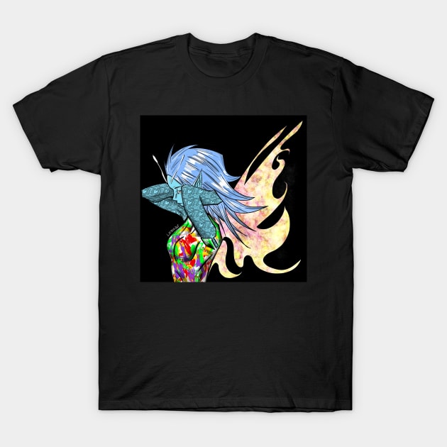 pixie pixel fairy tattoo anime girl ecopop mandala art T-Shirt by jorge_lebeau